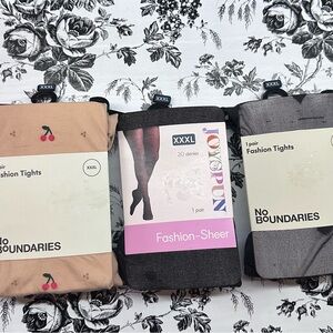 No Boundaries Women's Fashion Tights - Tan and Gray